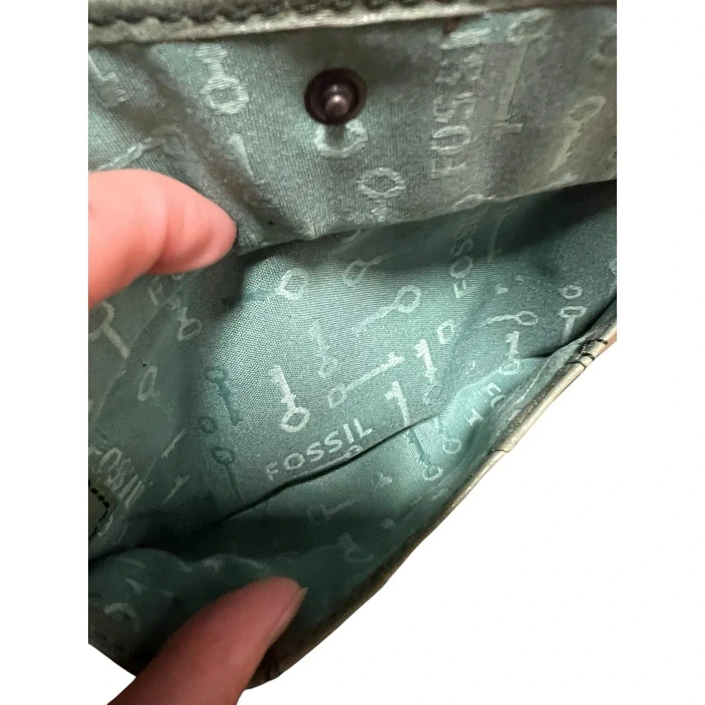 Fossil Emory Mint Leather Super Soft Saddle Wallet 